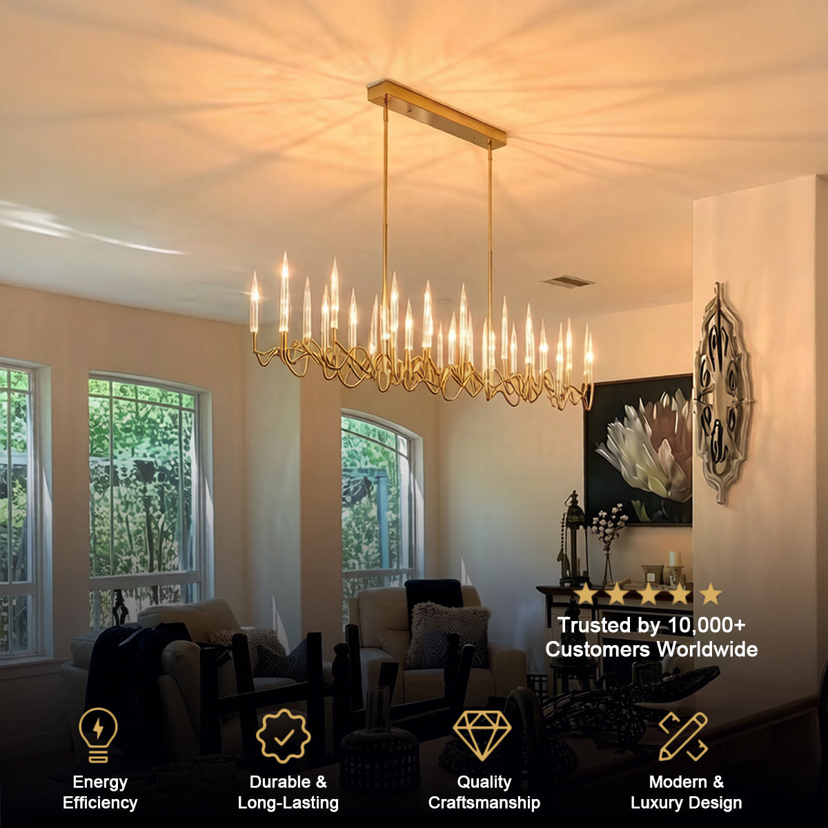 Candelabra Chandelier for Kitchen Island