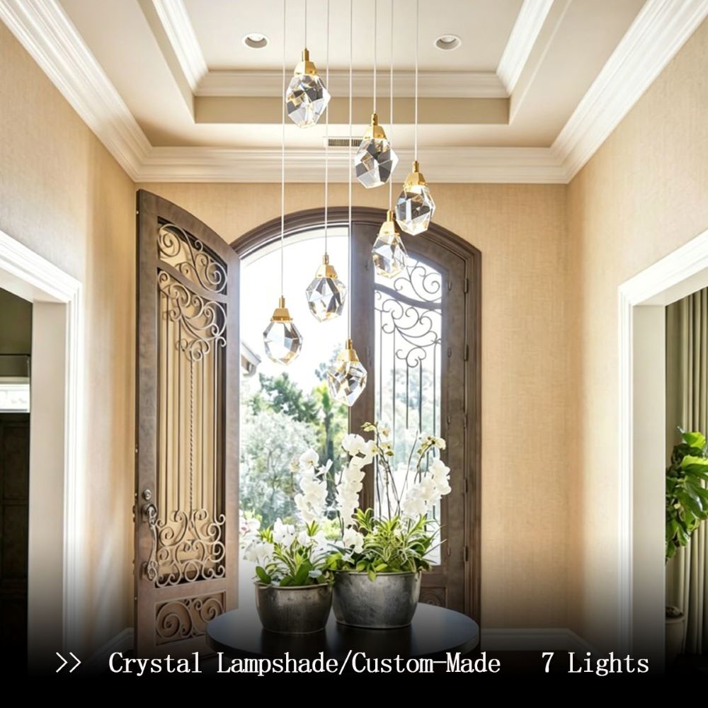 Diamond-shaped Staircase Chandelier
