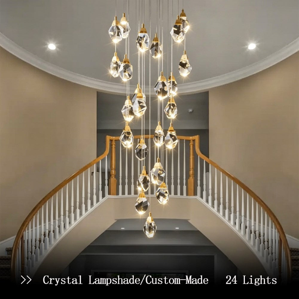 Diamond-shaped Staircase Chandelier