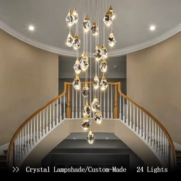 Diamond-shaped Staircase Chandelier