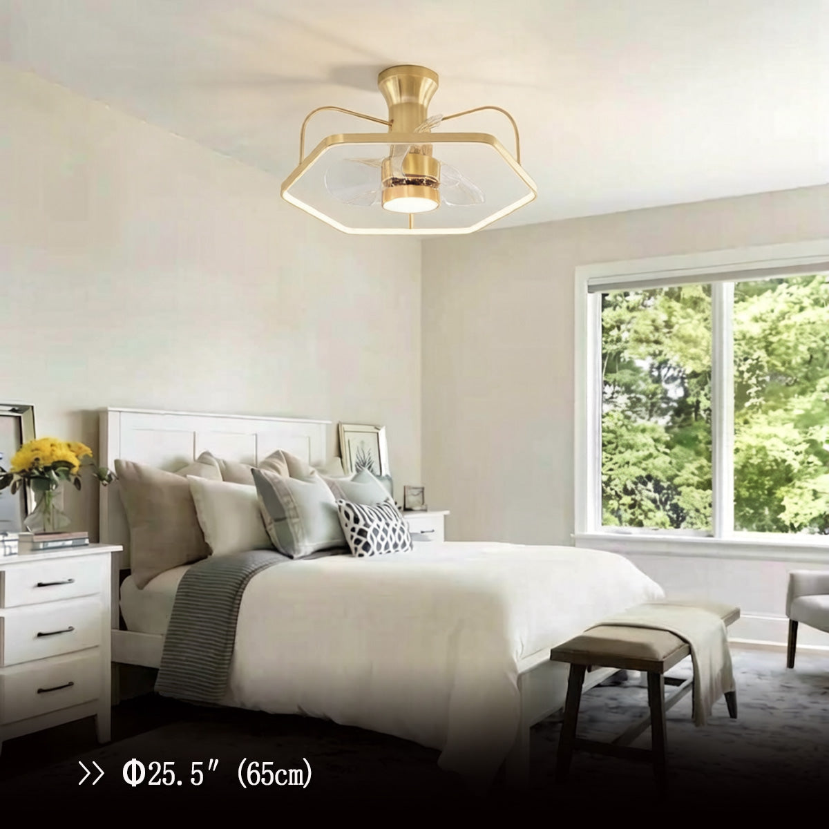 Modern Gold Invisible Ceiling Fan Light