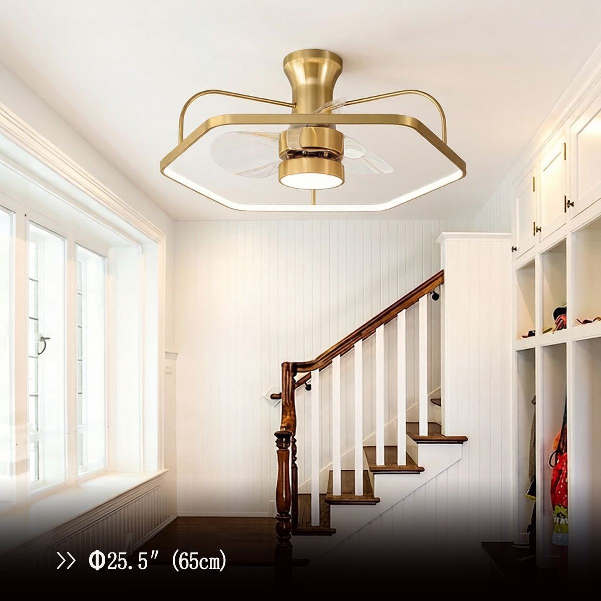 Modern Gold Invisible Ceiling Fan Light