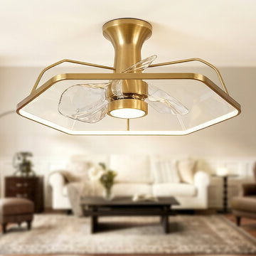 Modern Gold Invisible Ceiling Fan Light