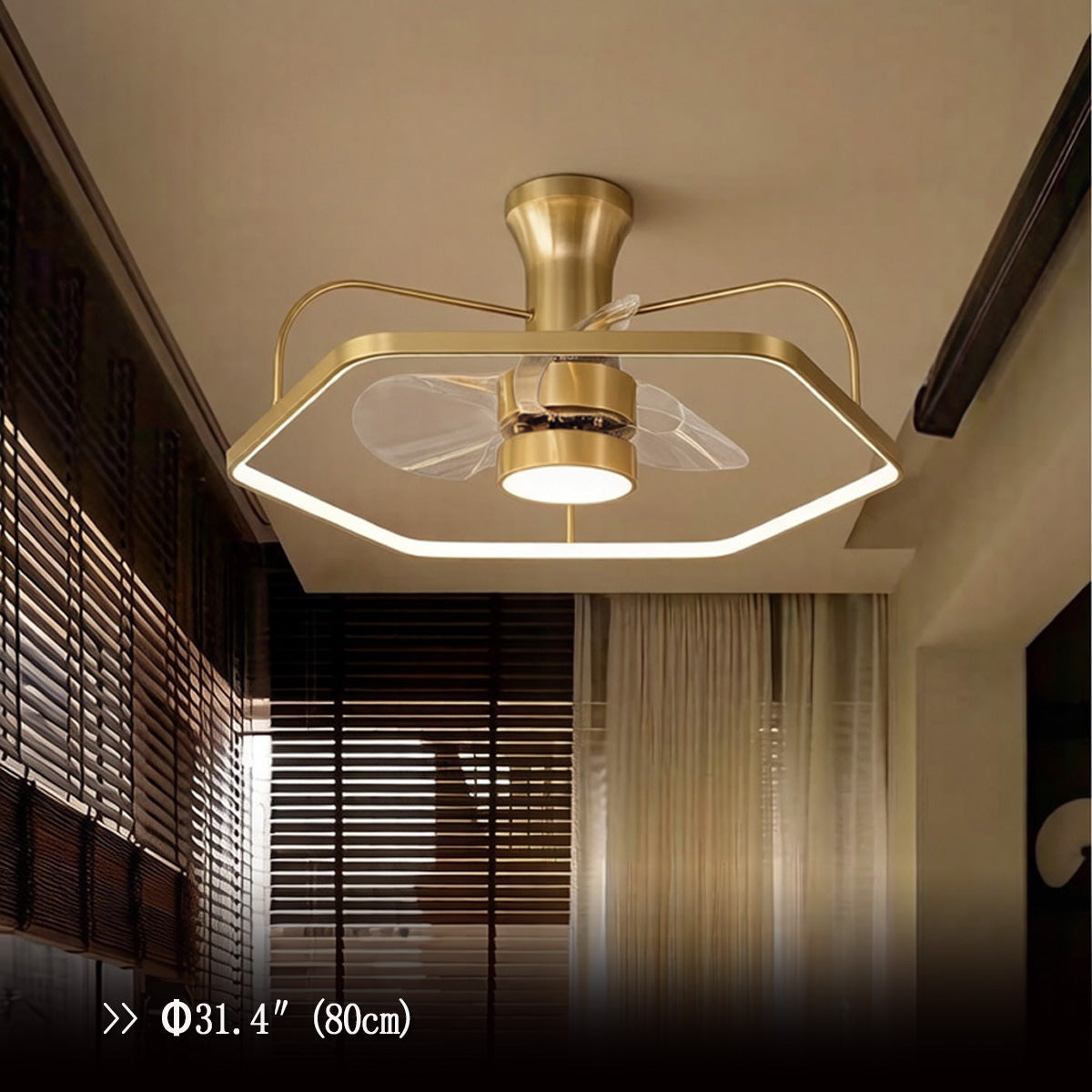 Modern Gold Invisible Ceiling Fan Light
