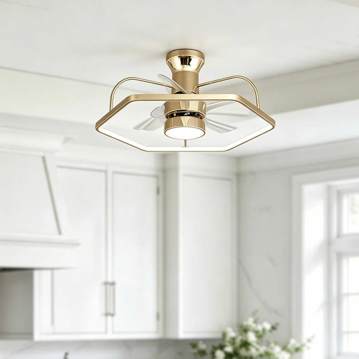 Modern Gold Invisible Ceiling Fan Light