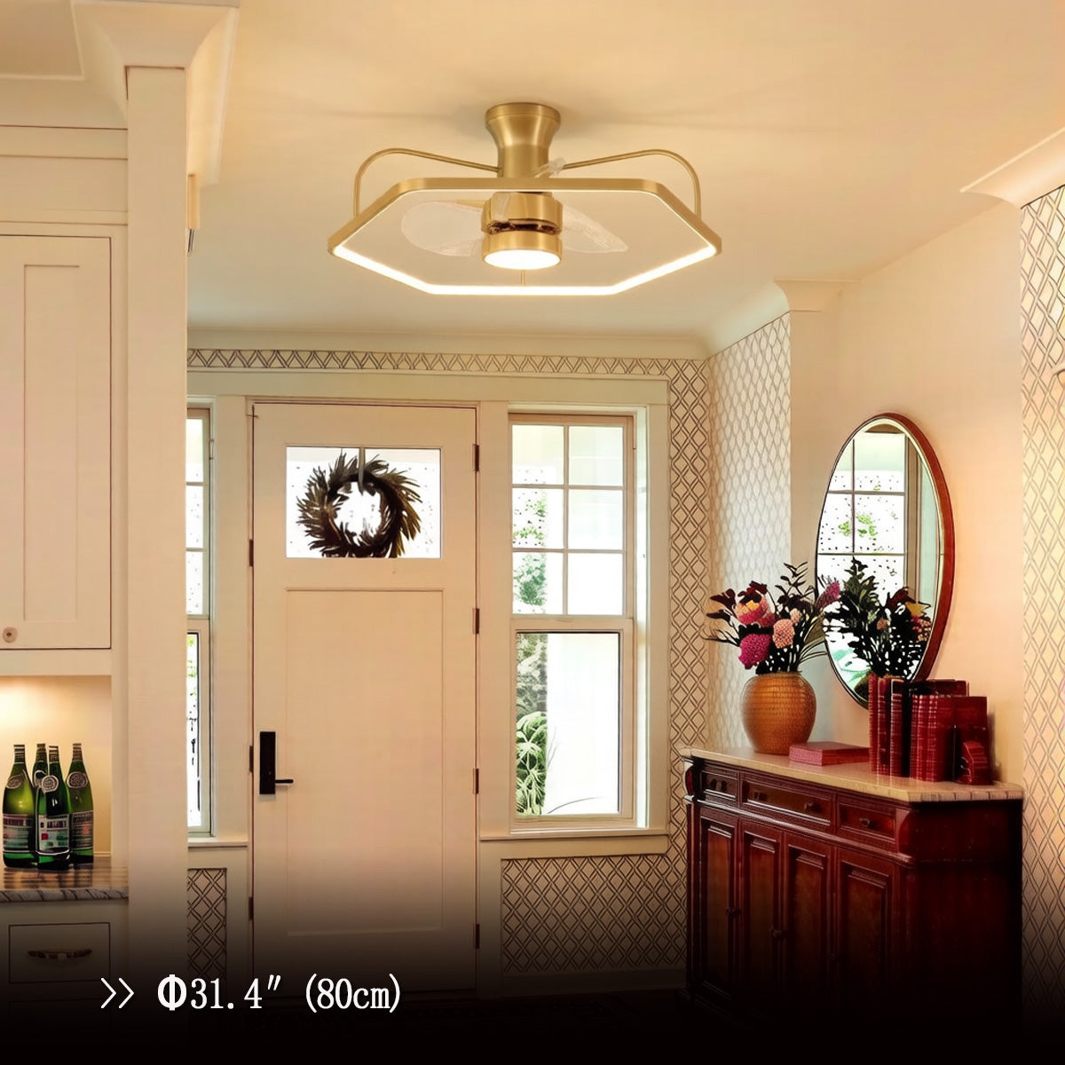 Modern Gold Invisible Ceiling Fan Light