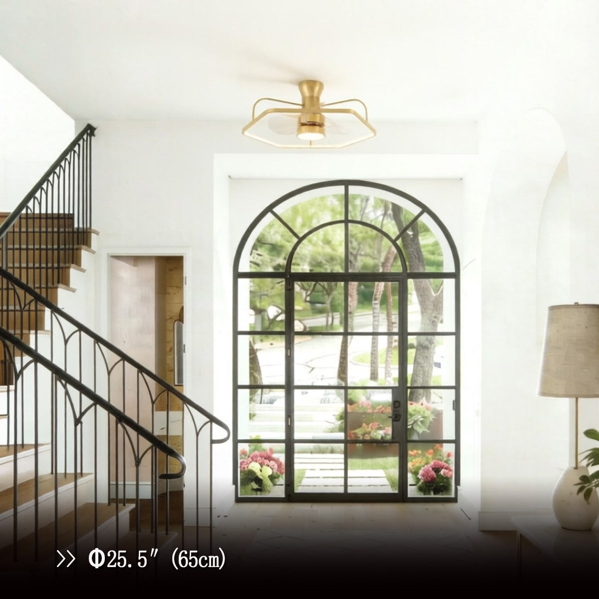 Modern Gold Invisible Ceiling Fan Light