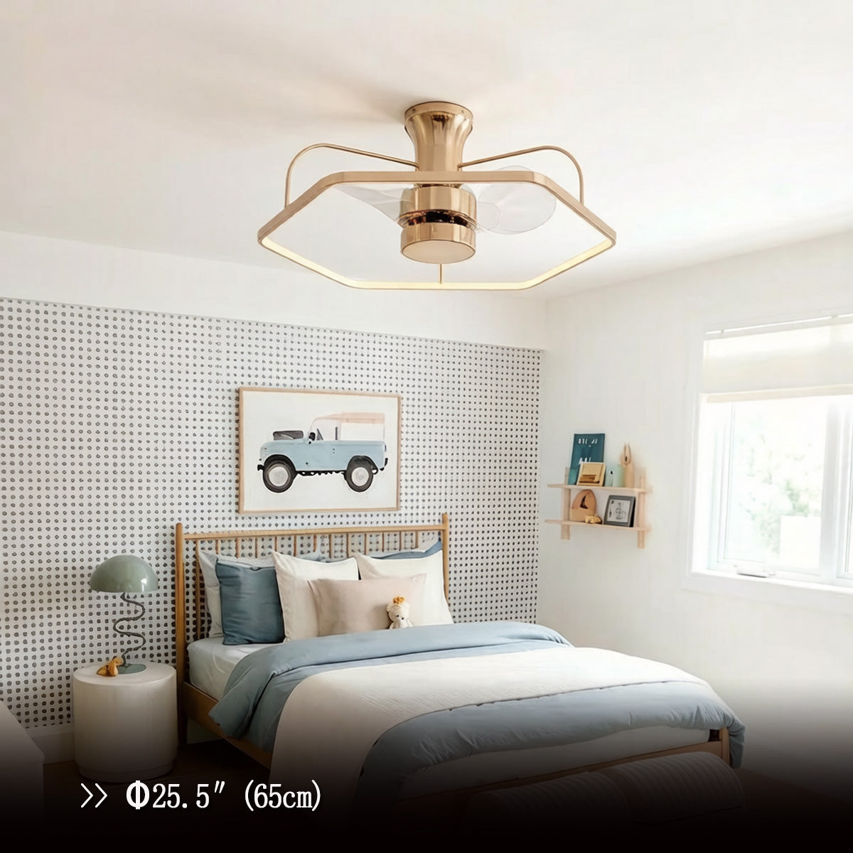 Modern Gold Invisible Ceiling Fan Light
