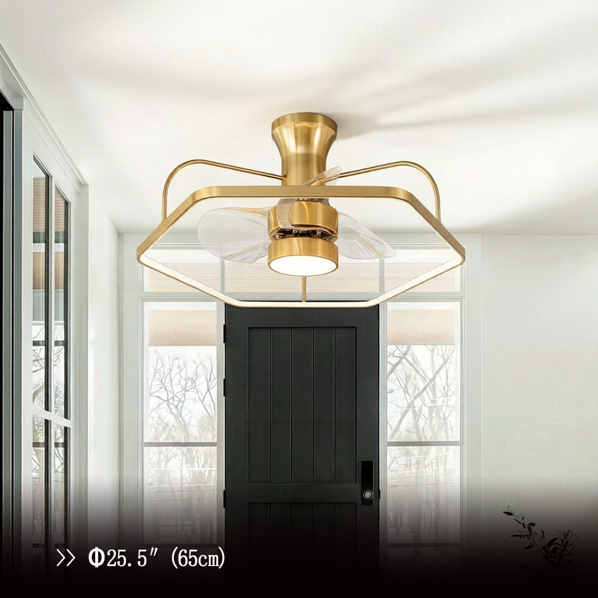 Modern Gold Invisible Ceiling Fan Light