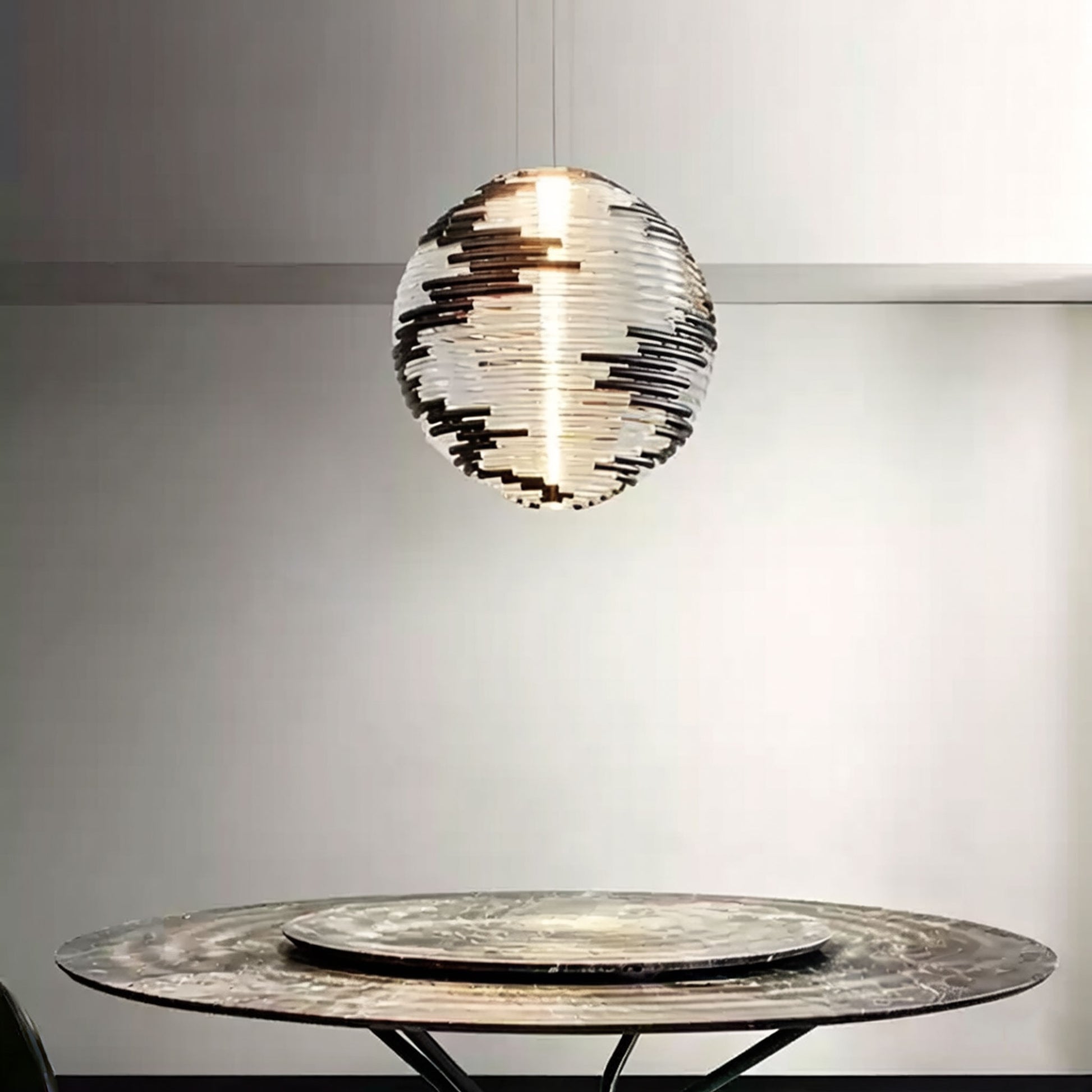 Glass Globe Pendant Light - Modern Hanging Ceiling Light Fixture