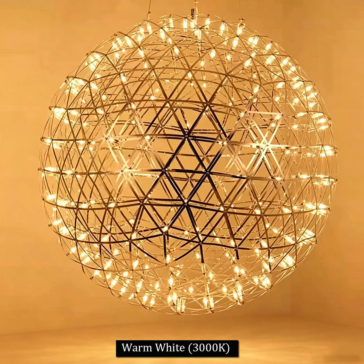 Close-up of the gold ceiling canopy for a globe pendant light
