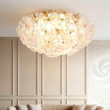 Glass Flower Flush Mount Ceiling Light for Bedroom