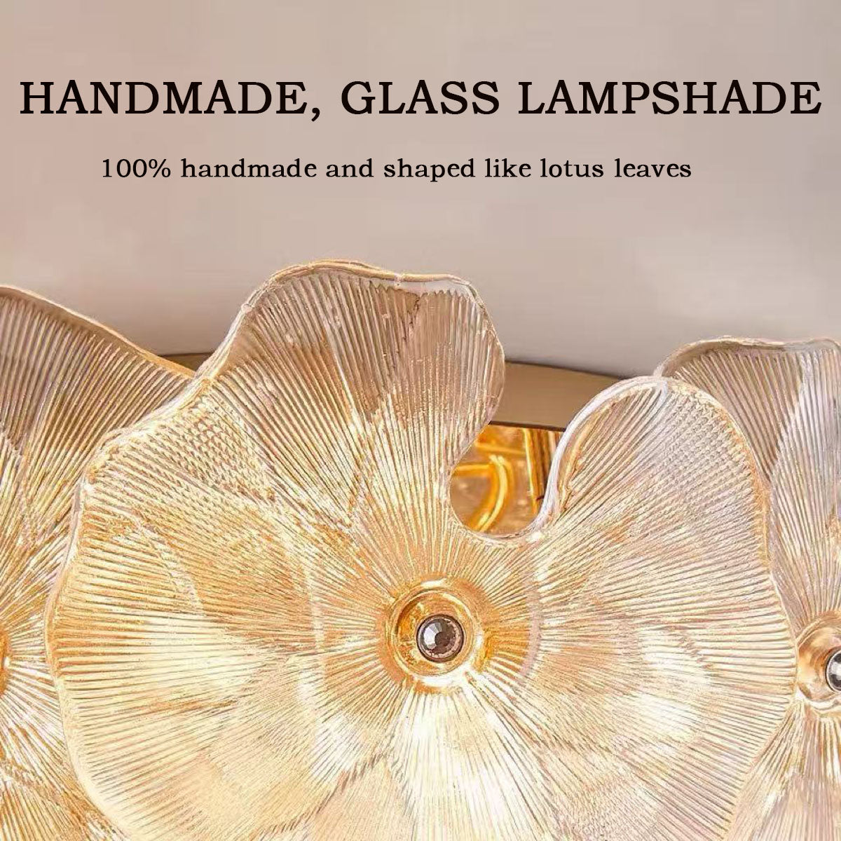 Glass Flower Flush Mount Ceiling Light for Bedroom