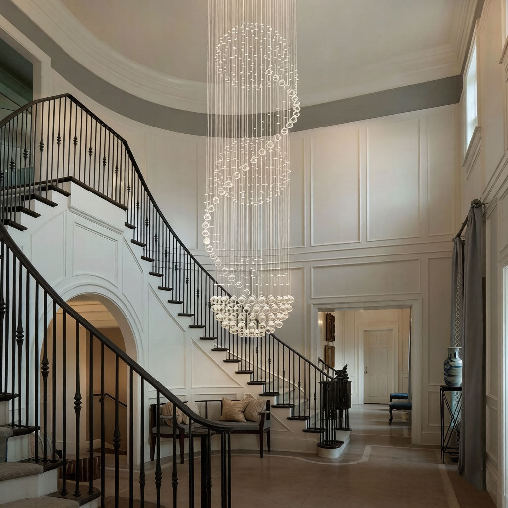 Luxury crystal chandelier for vaulted ceiling installation
