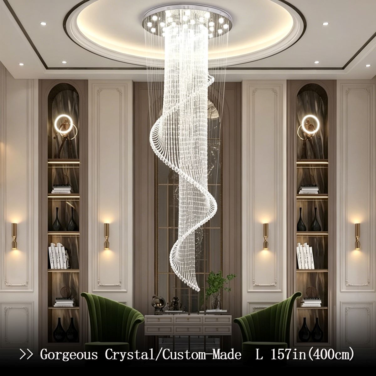 Spiral Crystal Chandelier