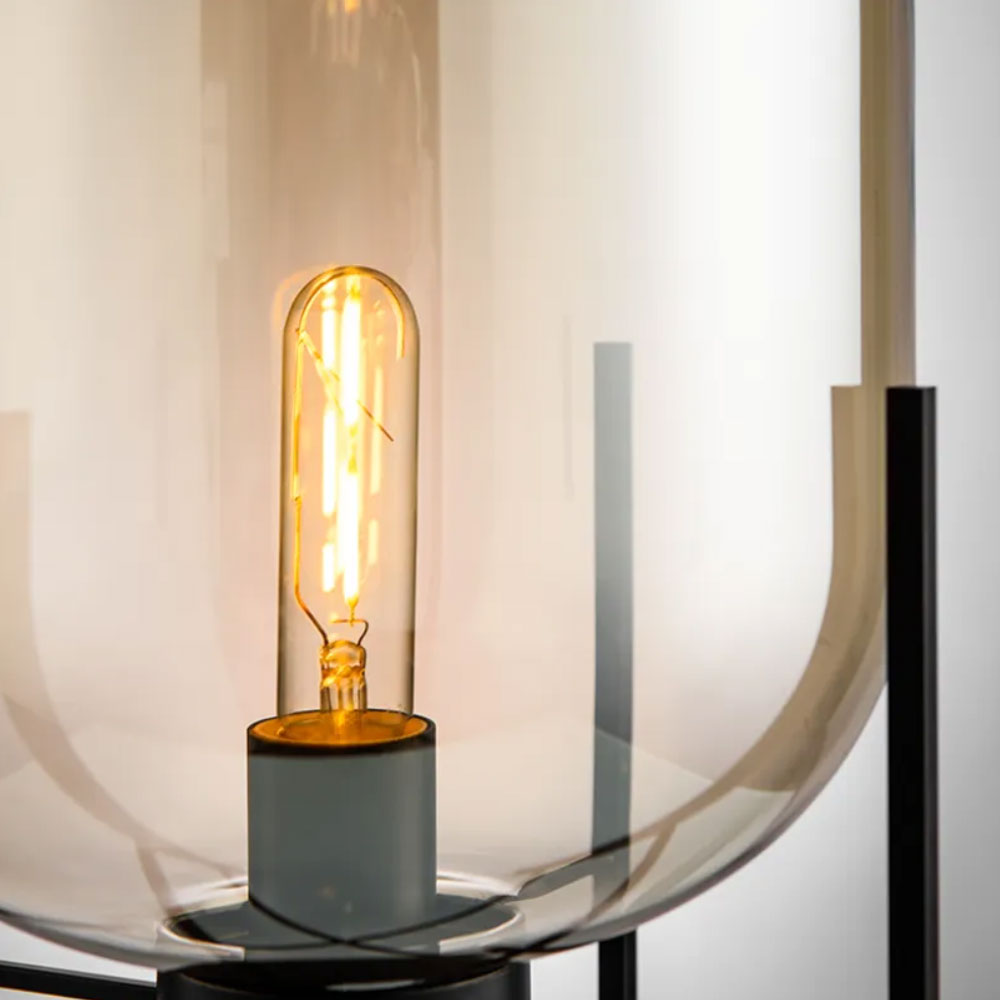 Modern Glass Table Lamp with Edison Bulb