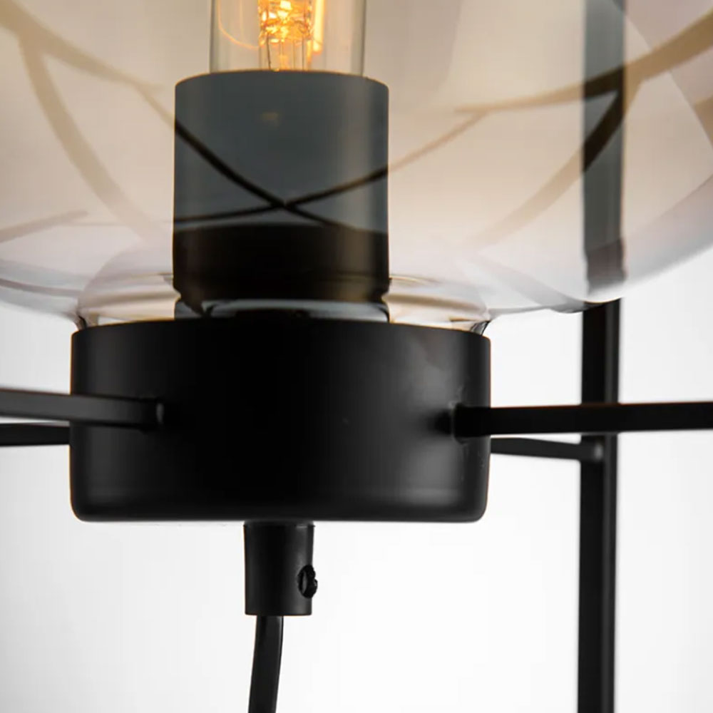 Modern Glass Table Lamp with Edison Bulb