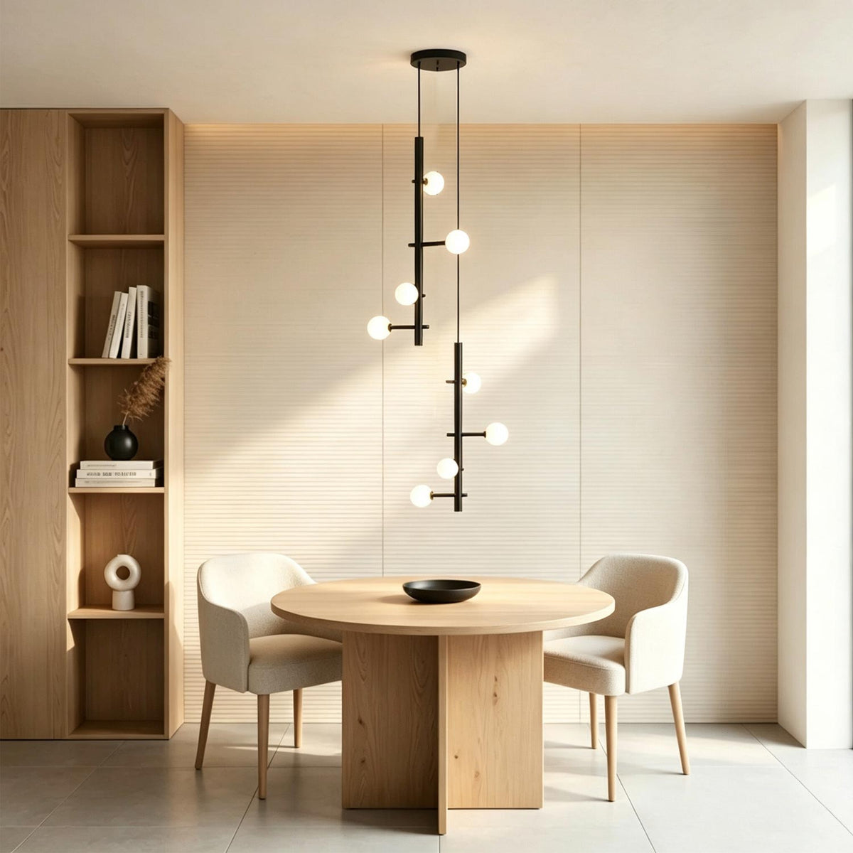Nordic Black Globe Chandelier 8 Lights for Dining Room