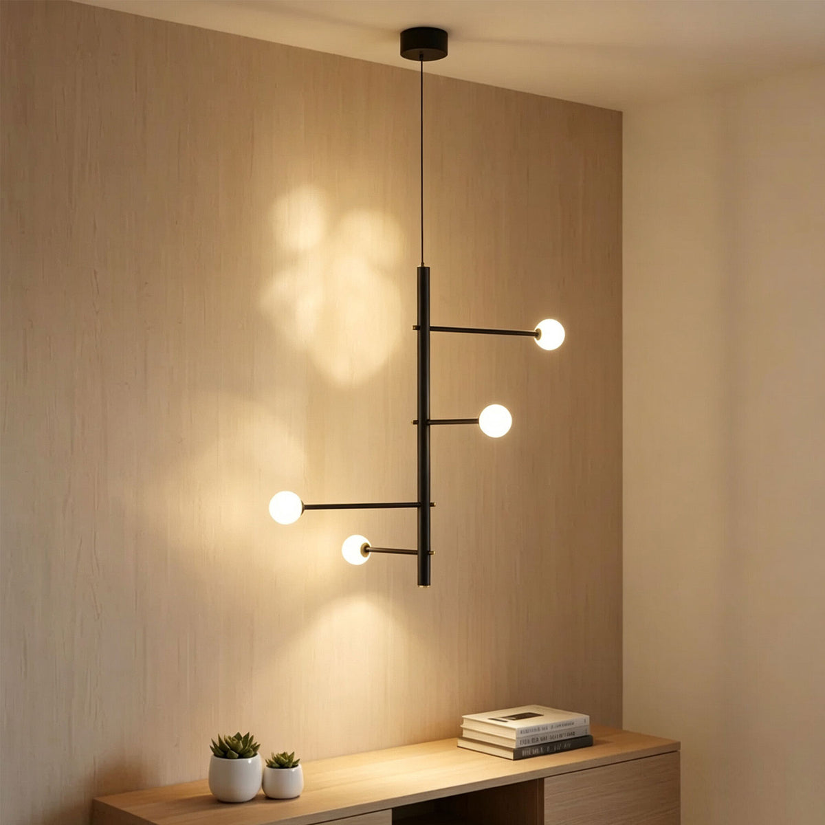 Nordic Black Globe Pendant Light 4Lights