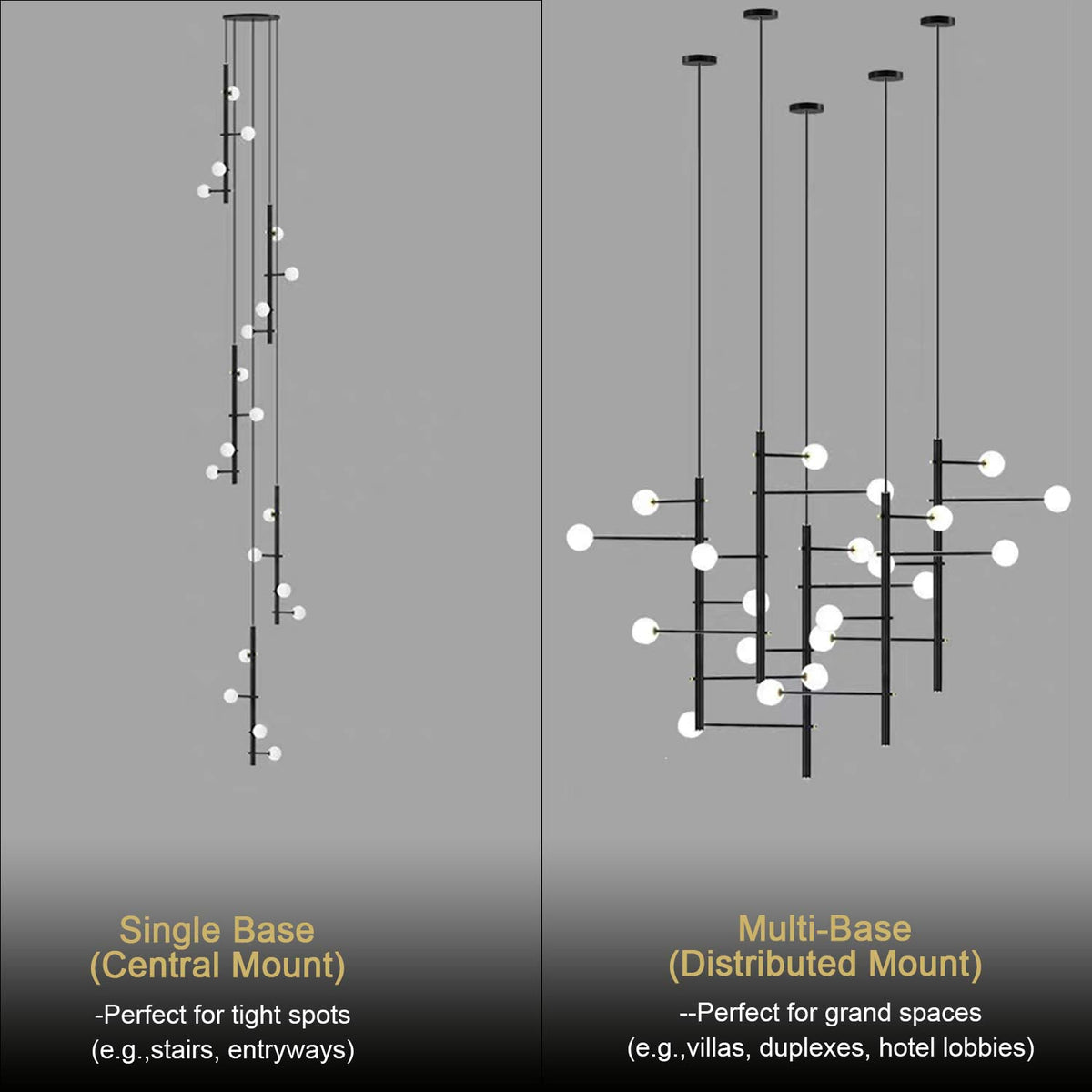 Nordic Black Globe Chandelier