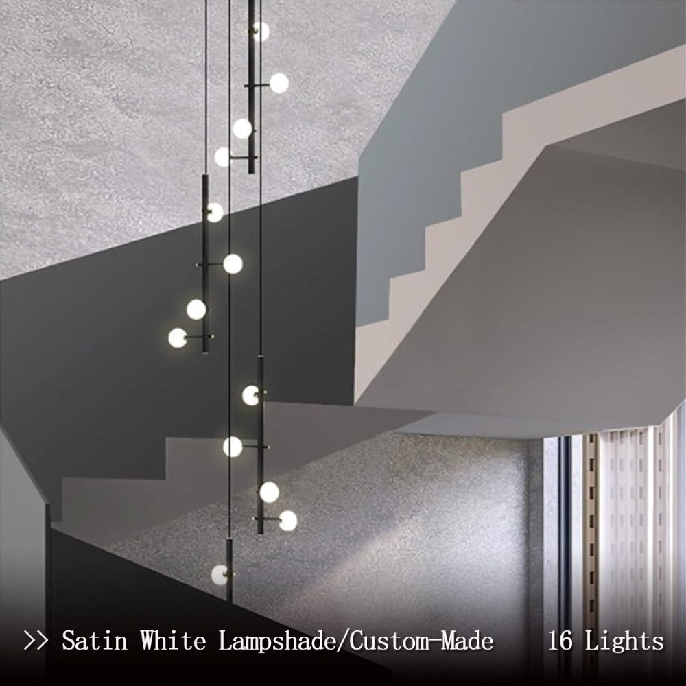 Nordic Industrial Black Long Chandelier