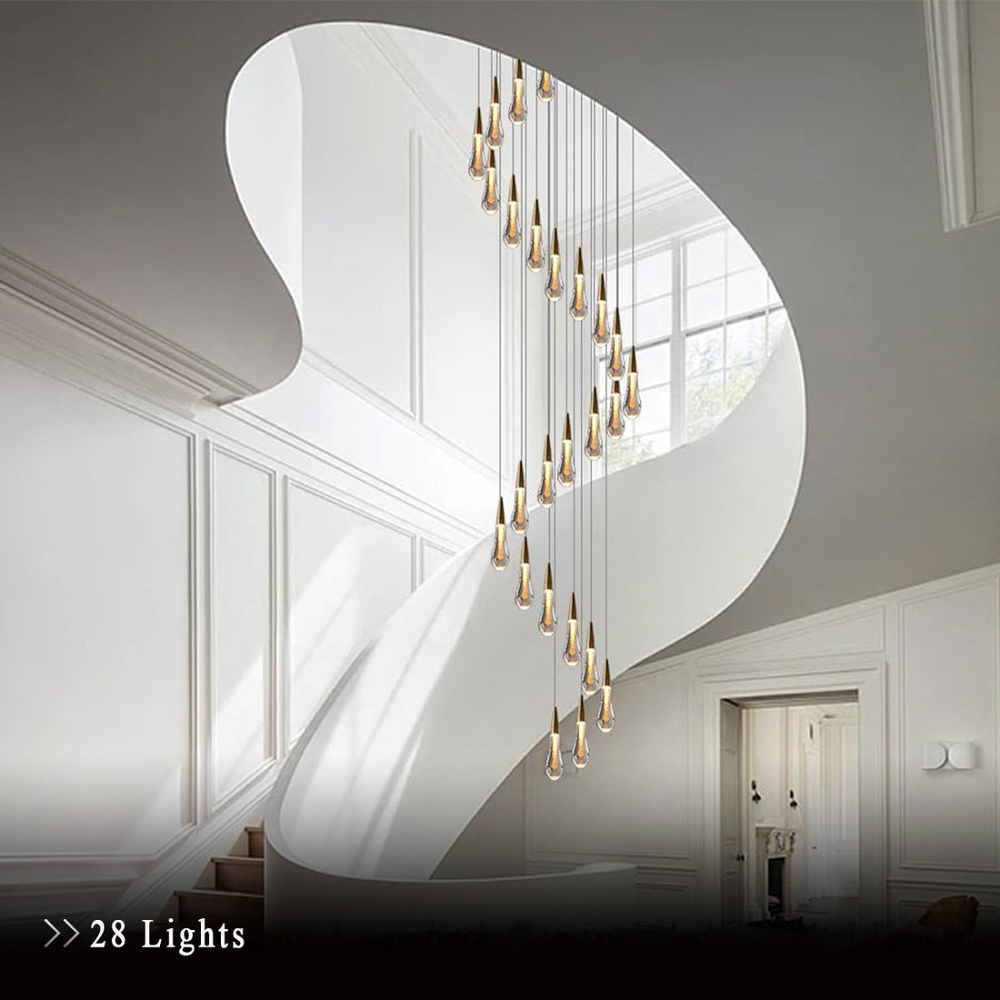 Crystal Raindrop Chandelier - Raindrop Pendant Light for High Ceilings