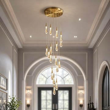 Crystal Raindrop Chandelier for Staircase & Foyer