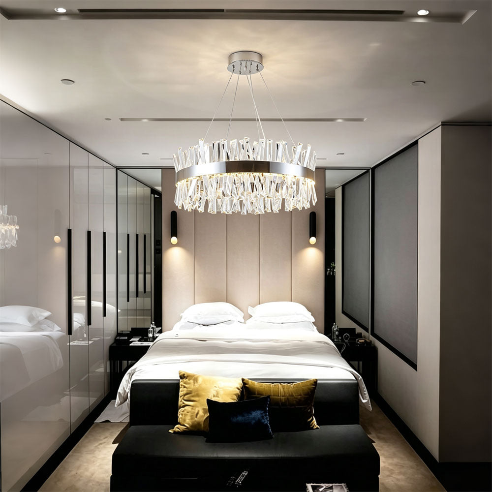 Modern round crystal chandelier for bedroom – INS Home Decor