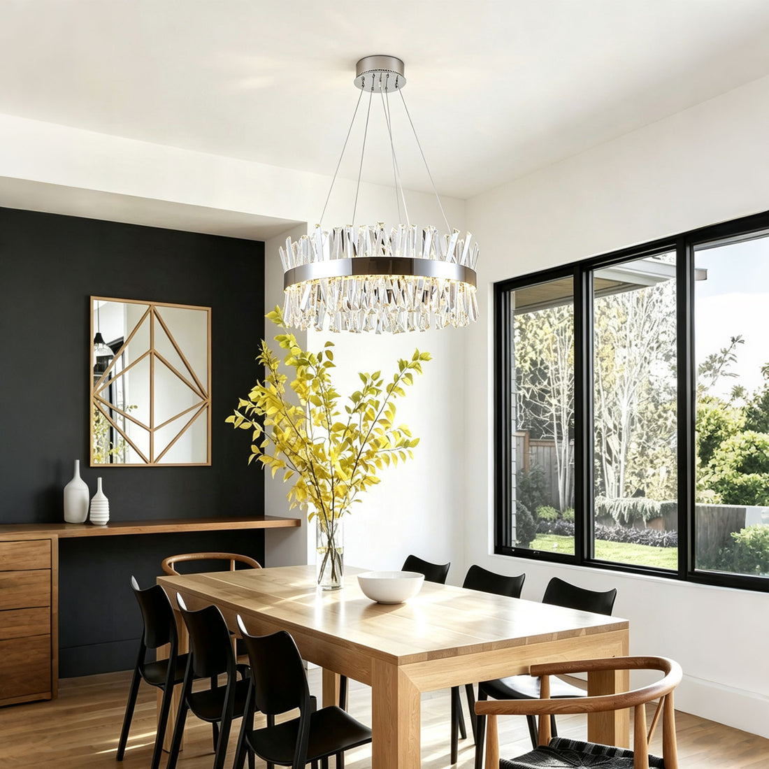 Modern round crystal chandelier for bedroom – INS Home Decor