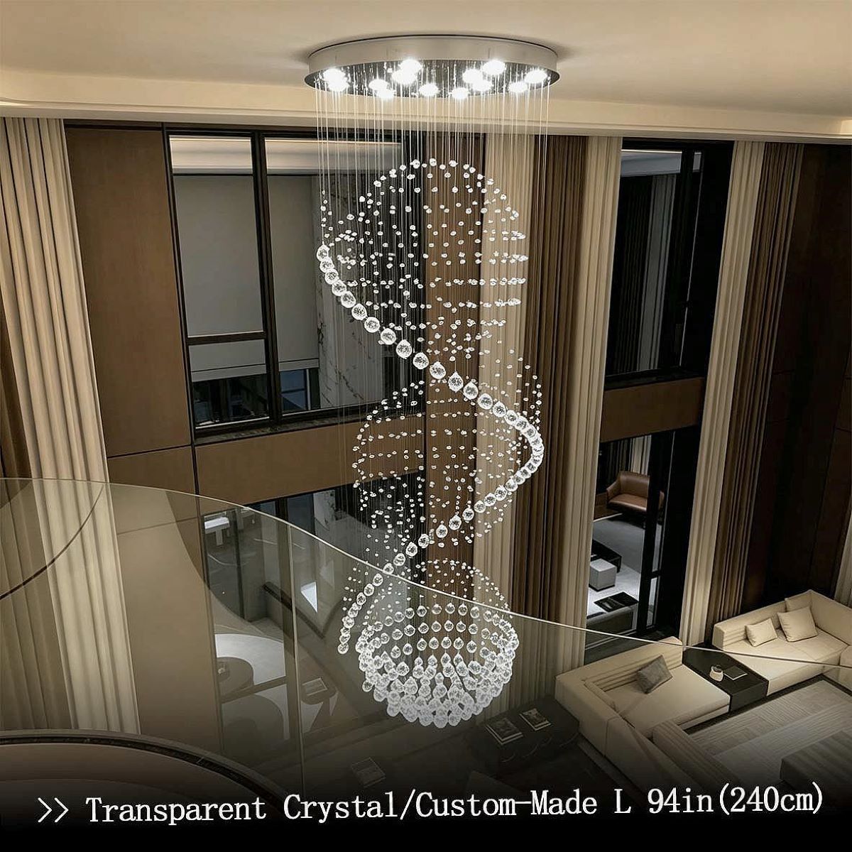 Spiral Crystal Chandelier