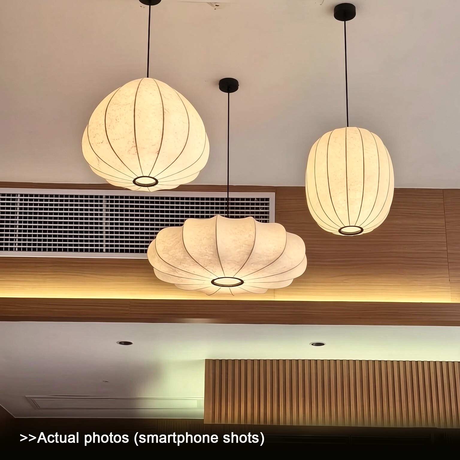 Japanese Japandi cloud lantern pendant light in bedroom – adjustable 59-inch cord ceiling lamp