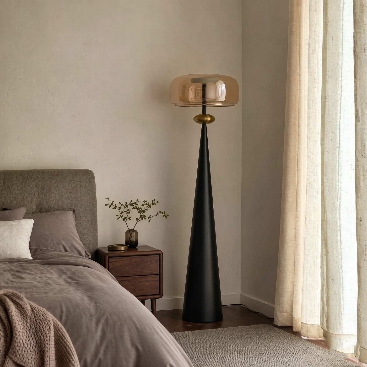 Modern Cone Floor Lamp - Living Room Decor Minimalist Lighting
