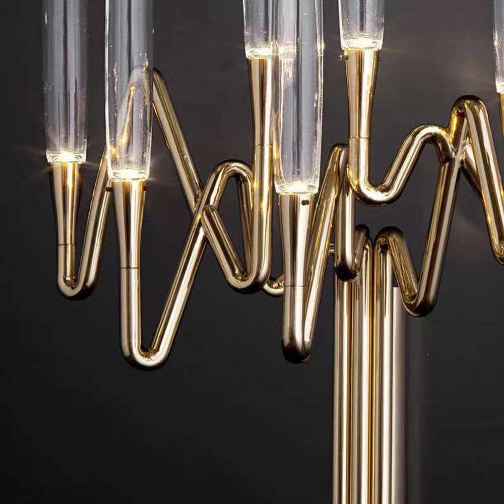 Modern Gold Wall Sconce with Clear Glass Shades - Entryway Hallway Light