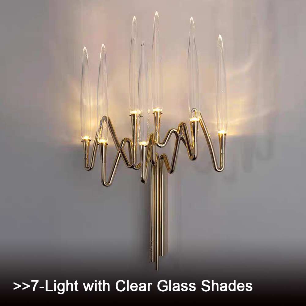Modern Gold LED Wall Sconce - Contemporary Wall Light for Living Room Bedroom